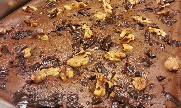 Brownie de chocolate com biomassa de banana verde Brownie de chocolate com biomassa de banana verde