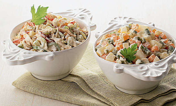 Salpicão de frango com biomassa de banana verde Salpicão de frango com biomassa de banana verde