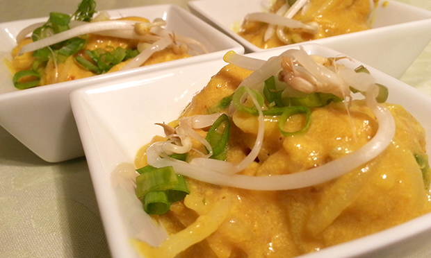 Filé de frango ao molho termogênico com biomassa de banana verde Filé de frango ao molho termogênico com biomassa de banana verde