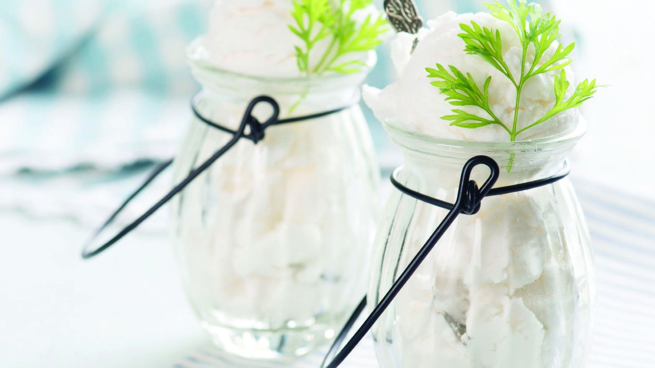 Sorvete de tapioca e coco para um pós-treino refrescante