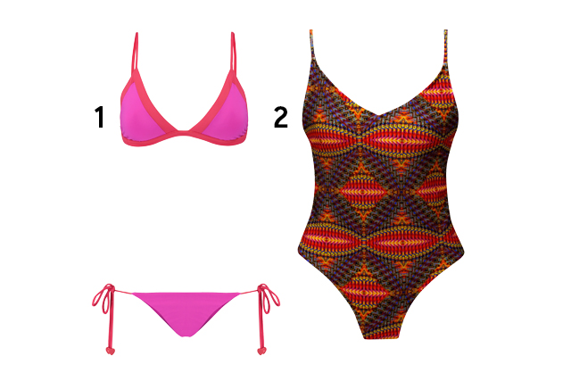 1. Biquíni, <a href="https://escbrand.com/" target="_blank" rel="noopener">ESC</a>, R$ 248; 2. Maiô, <a href="https://www.blih.com.br" target="_blank" rel="noopener">BLIH!</a>, R$ 110 (preços pesquisados em outubro de 2017). 1. Biquíni, <a href="https://escbrand.com/" target="_blank" rel="noopener">ESC</a>, R$ 248; 2. Maiô, <a href="https://www.blih.com.br" target="_blank" rel="noopener">BLIH!</a>, R$ 110 (preços pesquisados em outubro de 2017).