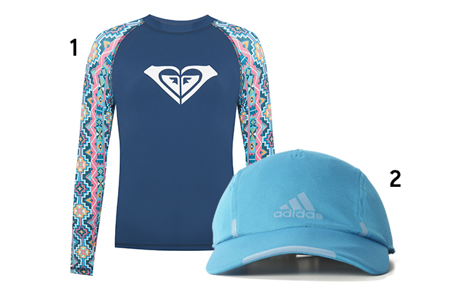 1. Camiseta, <a href="https://www.roxybrasil.com.br" target="_blank" rel="noopener">Roxy</a>, R$ 190; 2. Boné, <a href="https://www.adidas.com.br/" target="_blank" rel="noopener">Adidas</a>, R$ 100 (preços pesquisados em outubro de 2017).  1. Camiseta, <a href="https://www.roxybrasil.com.br" target="_blank" rel="noopener">Roxy</a>, R$ 190; 2. Boné, <a href="https://www.adidas.com.br/" target="_blank" rel="noopener">Adidas</a>, R$ 100 (preços pesquisados em outubro de 2017).