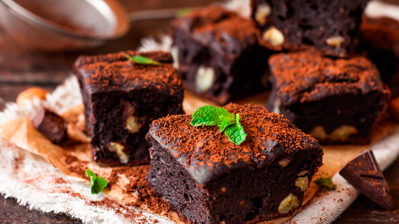 brownie com chocolate amargo