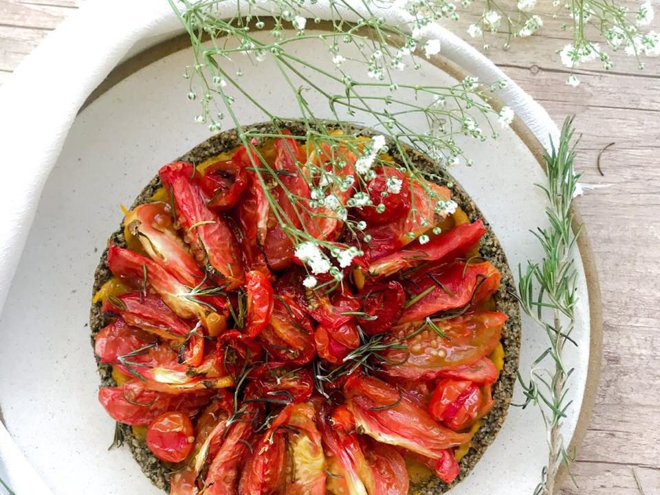 receita de torta de abóbora com tomates confit