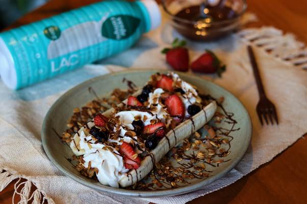 Receita saudável de banana split