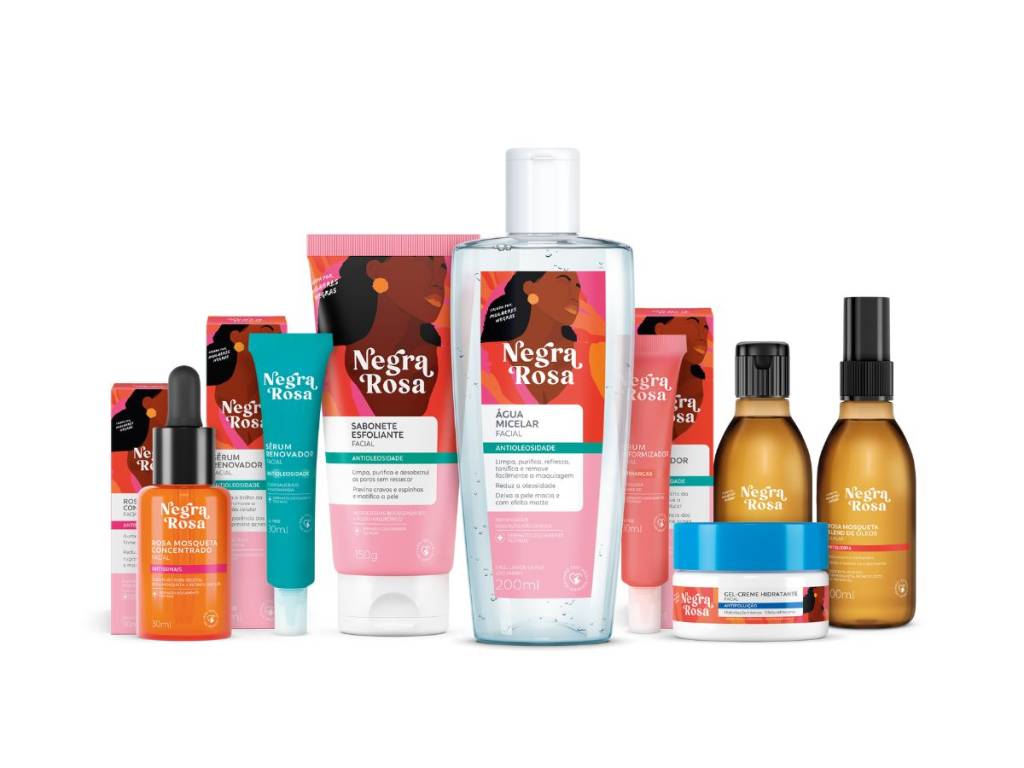 Linha de skincare Negra Rosa