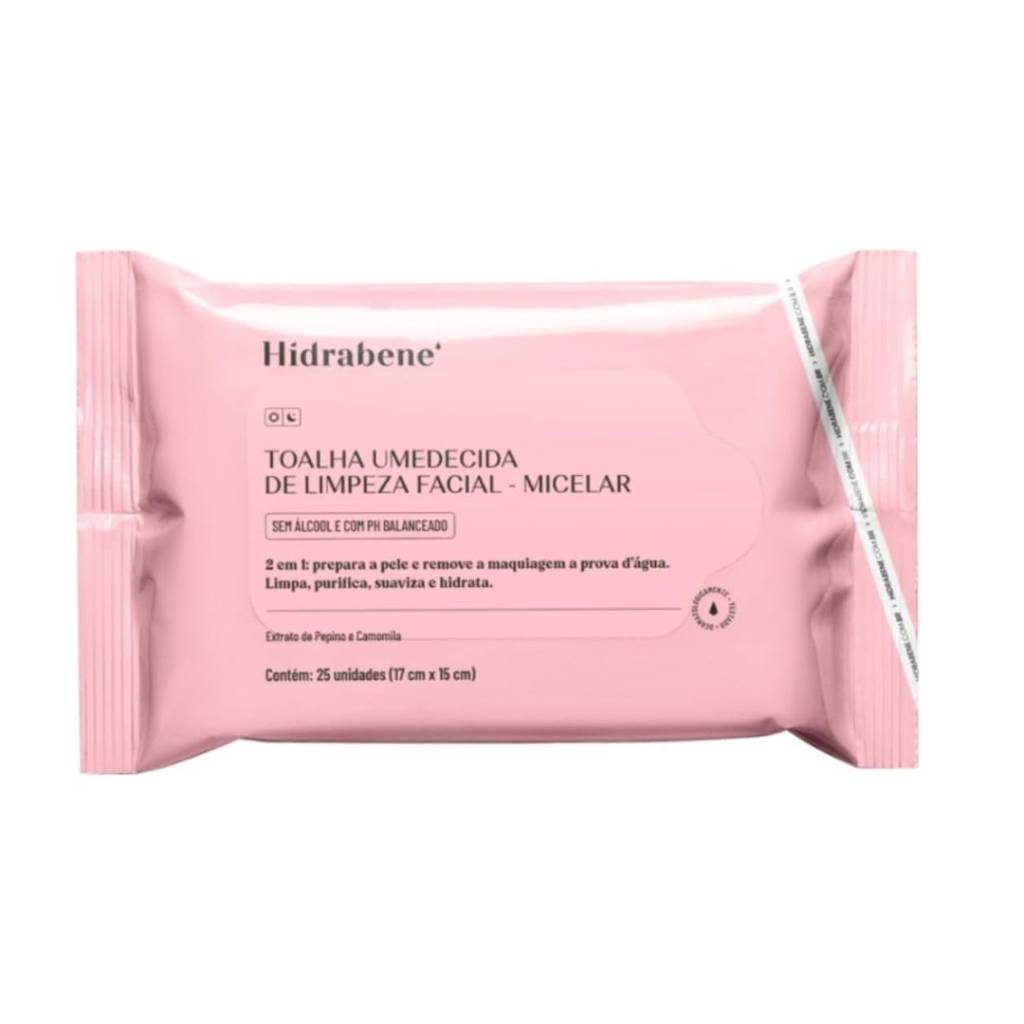 hidrabene toalha de limpeza micelar Toalha Umedecida de Limpeza Facial Micelar
