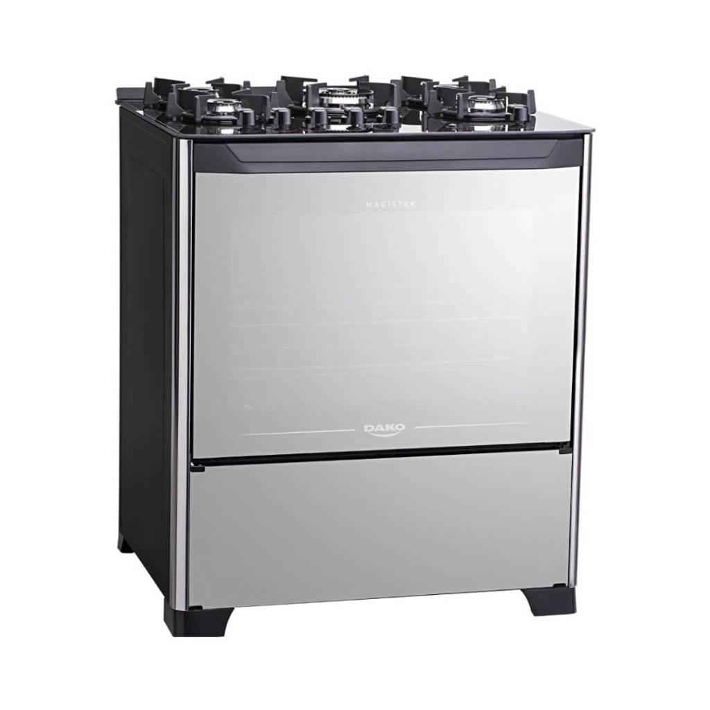 dako fogão Fogão 5 bocas Magister Style com Mesa de Vidro e Tripla Chama Dako