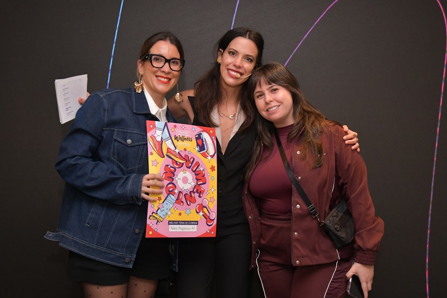 Marina Carvalho, Brand Marketing e Influencer Marketing da Nike, Larissa Serpa, editora-chefe de Boa Forma, e Anna Carolina Romão, atendimento de Relações Públicas da Nike |