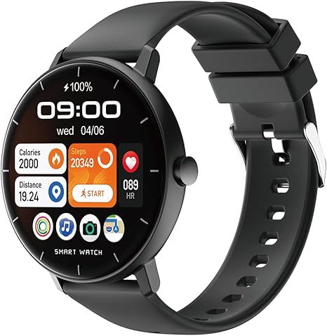 Relógio Inteligente Tela HD Touch, IP67 à Prova d‘Água, Bateria de 7-10 Dias, Monitoramento Esportivo, Chamadas Bluetooth, Notificações, Smartwatch Preto